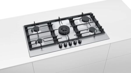 Bosch Cooker - Pcr9A5B90 Stainless Steel Gas Hob With Integrated Controls, 90cm