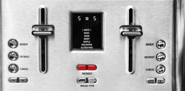 GASTROBACK 42396 Design Toaster Digital 4S, 4-Slices, Integrated Bun Attachment, 7 Toast Programmes, LCD Countdown Display, 950 Watt, Stainless Steel Case, Silver - Image 4