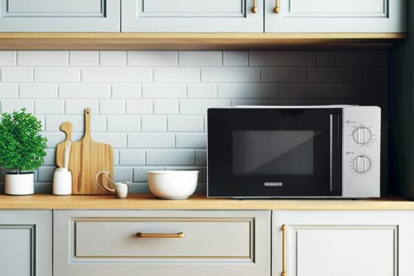 Heinrich's Microwave, Compact Microwave, 20 L Volume, 9 Power Levels, Includes 35 Min. Timer, Defrost Function, Interior Lighting, 360° Turntable, with Grill Function, 1000 W Power, Heinrich's HMW 8847 SI - Image 3