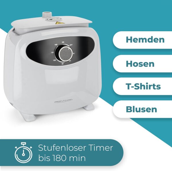 ProfiCare Automatic Shirt Iron PC-HBb3117, Ironing Doll with Powerful 1400 W, Ironing Machine with One Size Balloon Body, Includes Fragrance Attachment, Quick, Efficient, Fragrant, Automatic Ironing Machine - Image 5