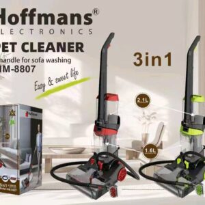 Hoffmans 3 in 1 Carpet Cleaner with 2 Separate Tanks (2.1L Clean Water Tank + 1.6L Waste/Dirty Tank) Faster Drying with Heat Water Dust Tank HM-8807