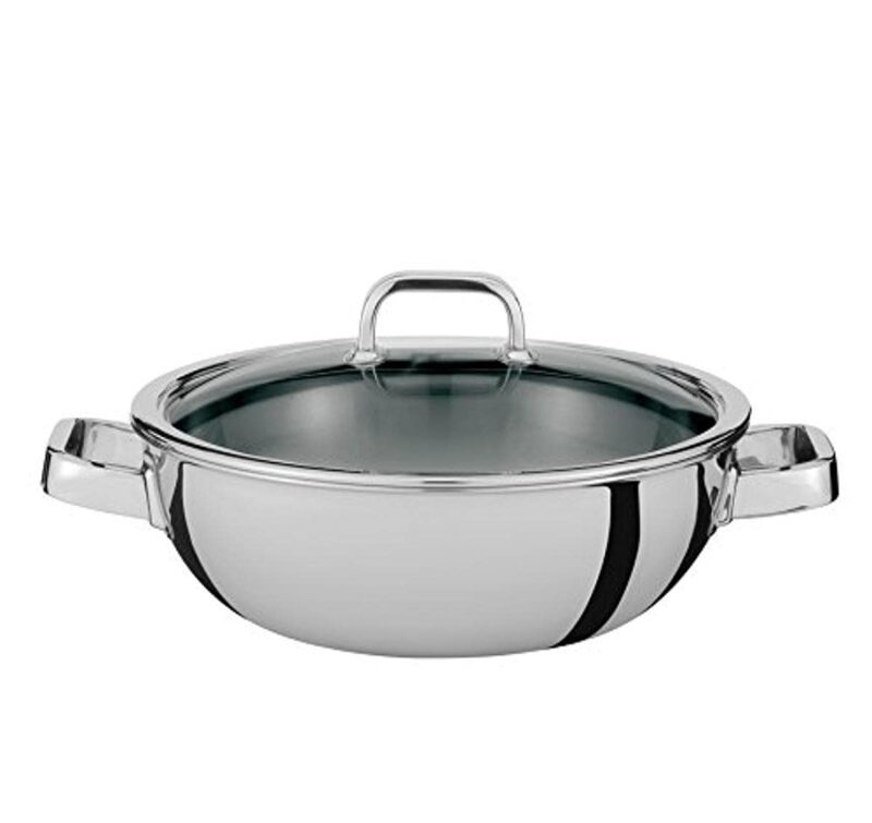 Spring Finesse Gourmet Wok 0682140630 with 2 handles, stainless steel, silver, 12 x 34.8 x 38.5 cm