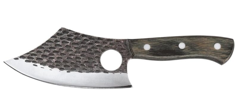 Zassenhaus Farmer 070859 Chef's Knife 14 cm Handmade Blade Steel with Hole Pakka Wood Handle with Leather Sheath for Kitchen or Outdoor Chef's Knife Boning Knife Chopping Knife