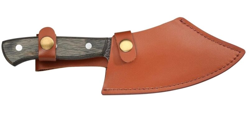 Zassenhaus Farmer 070859 Chef's Knife 14 cm Handmade Blade Steel with Hole Pakka Wood Handle with Leather Sheath for Kitchen or Outdoor Chef's Knife Boning Knife Chopping Knife - Image 2