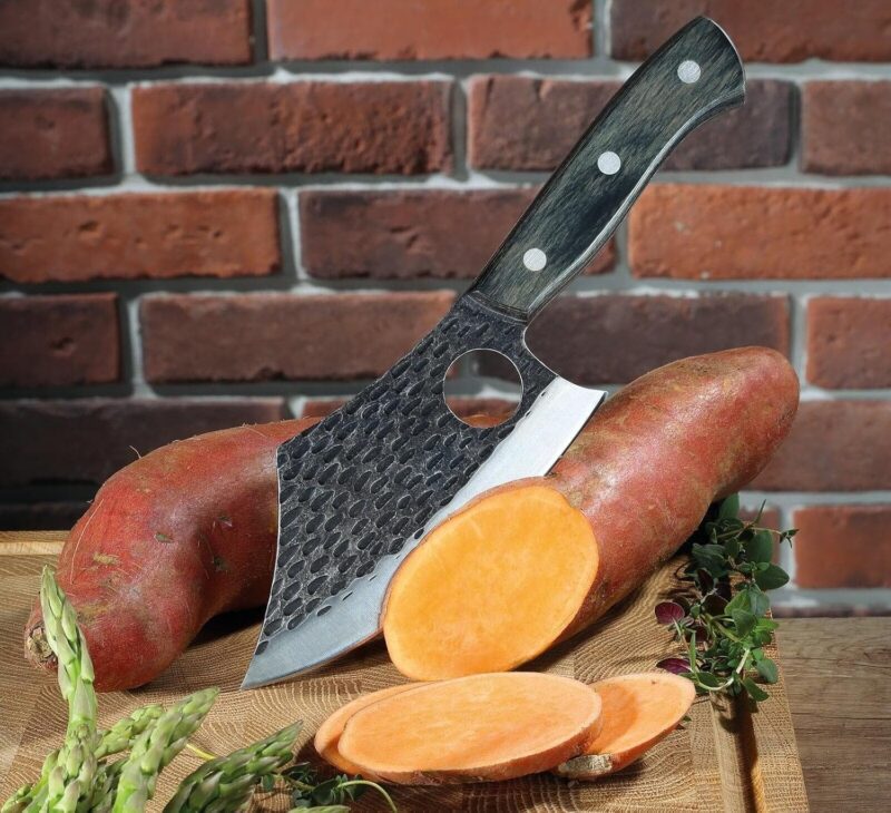 Zassenhaus Farmer 070859 Chef's Knife 14 cm Handmade Blade Steel with Hole Pakka Wood Handle with Leather Sheath for Kitchen or Outdoor Chef's Knife Boning Knife Chopping Knife - Image 3