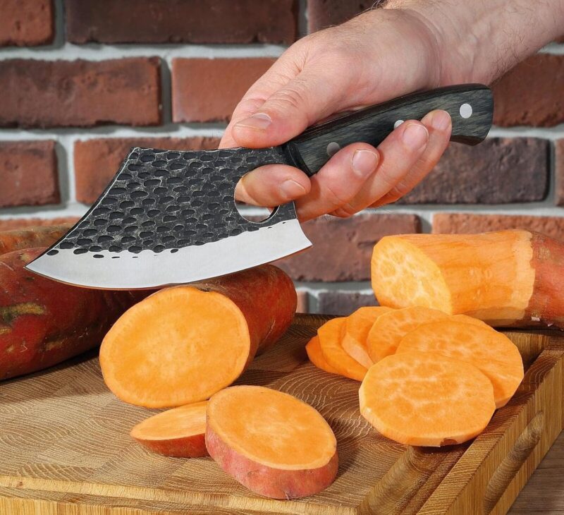 Zassenhaus Farmer 070859 Chef's Knife 14 cm Handmade Blade Steel with Hole Pakka Wood Handle with Leather Sheath for Kitchen or Outdoor Chef's Knife Boning Knife Chopping Knife - Image 4