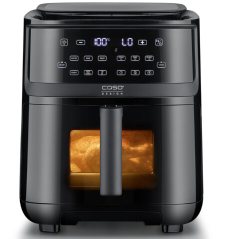 CASO AirFry & Steam 700 - Hot Air Fryer and Steamer - Test Rating: Very Good, Extra Large Basket Volume 7 Litres, Steamer & Air Fryer, Deep Fryer without Oil/Grease, Black 3182