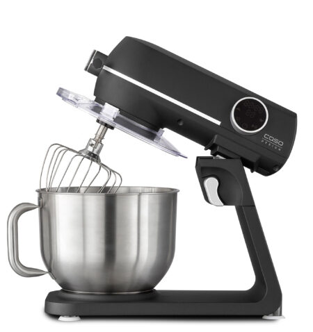 CASO KM 1800 Black-E, Elegant Food Processor, Test Rating: Very Good, Strong 1800 Watt, 6 L Stainless Steel Bowl, 10 Speed Levels, Planetary Stirrer 3156