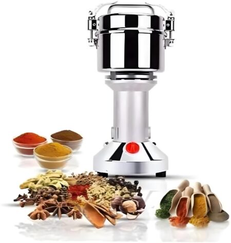 مطحنة كهربائية متعددة الوظائف Hoffmans HM-9084 عالية السرعة بقدرة 2200 وات، سعة 400 جرام، اللون: فضي
