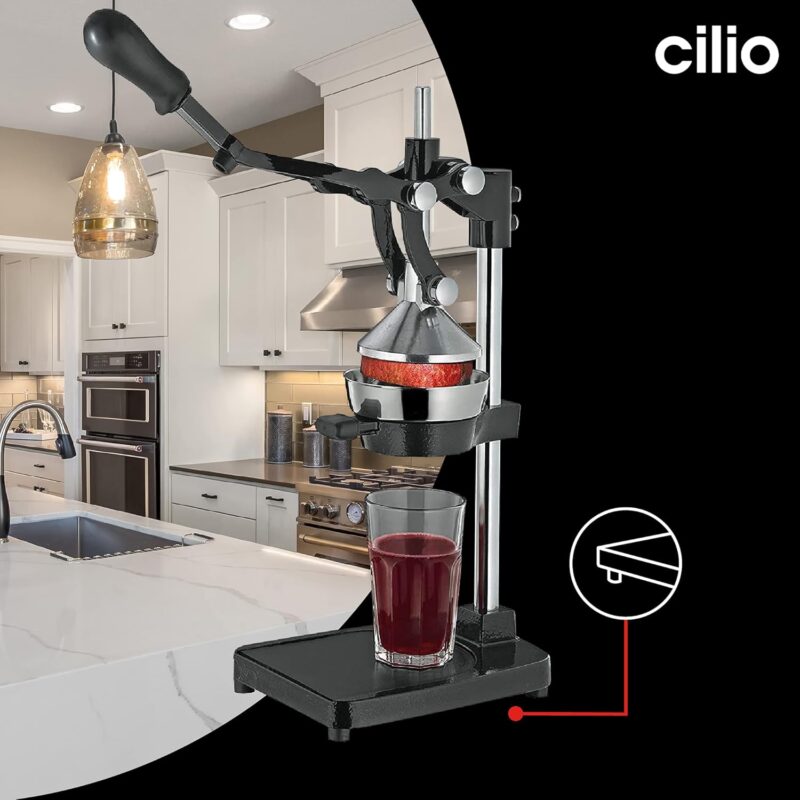 Cilio 203349 Pomegranate Juicer Stainless Steel Black Polished - Image 7