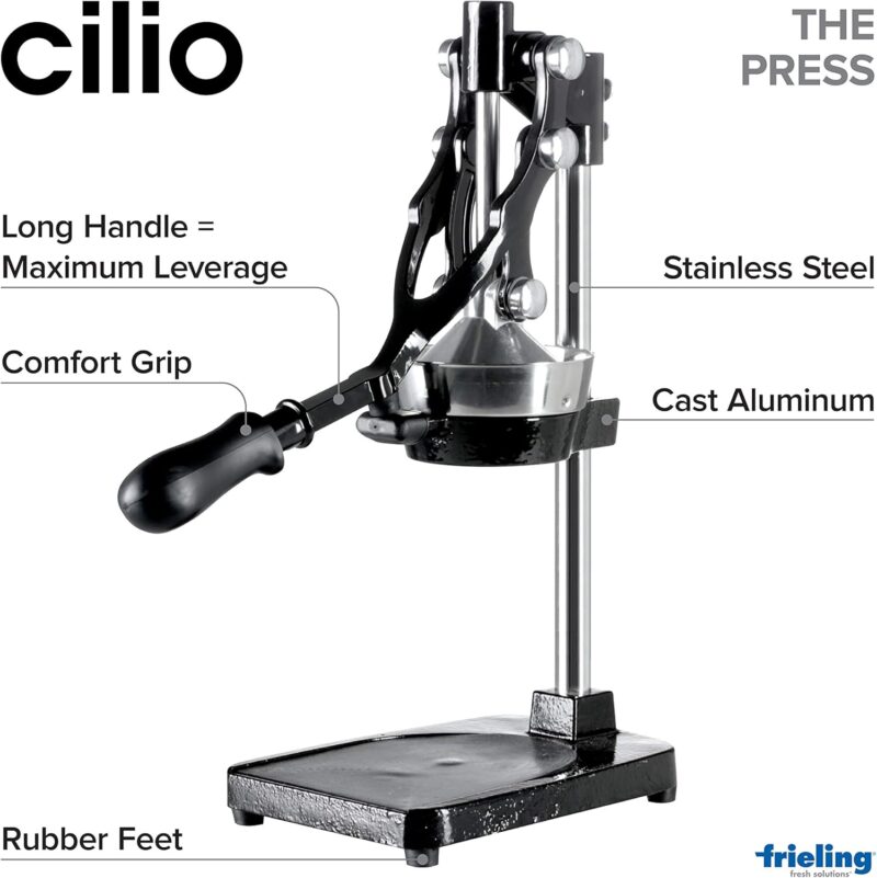 Cilio 203349 Pomegranate Juicer Stainless Steel Black Polished - Image 4