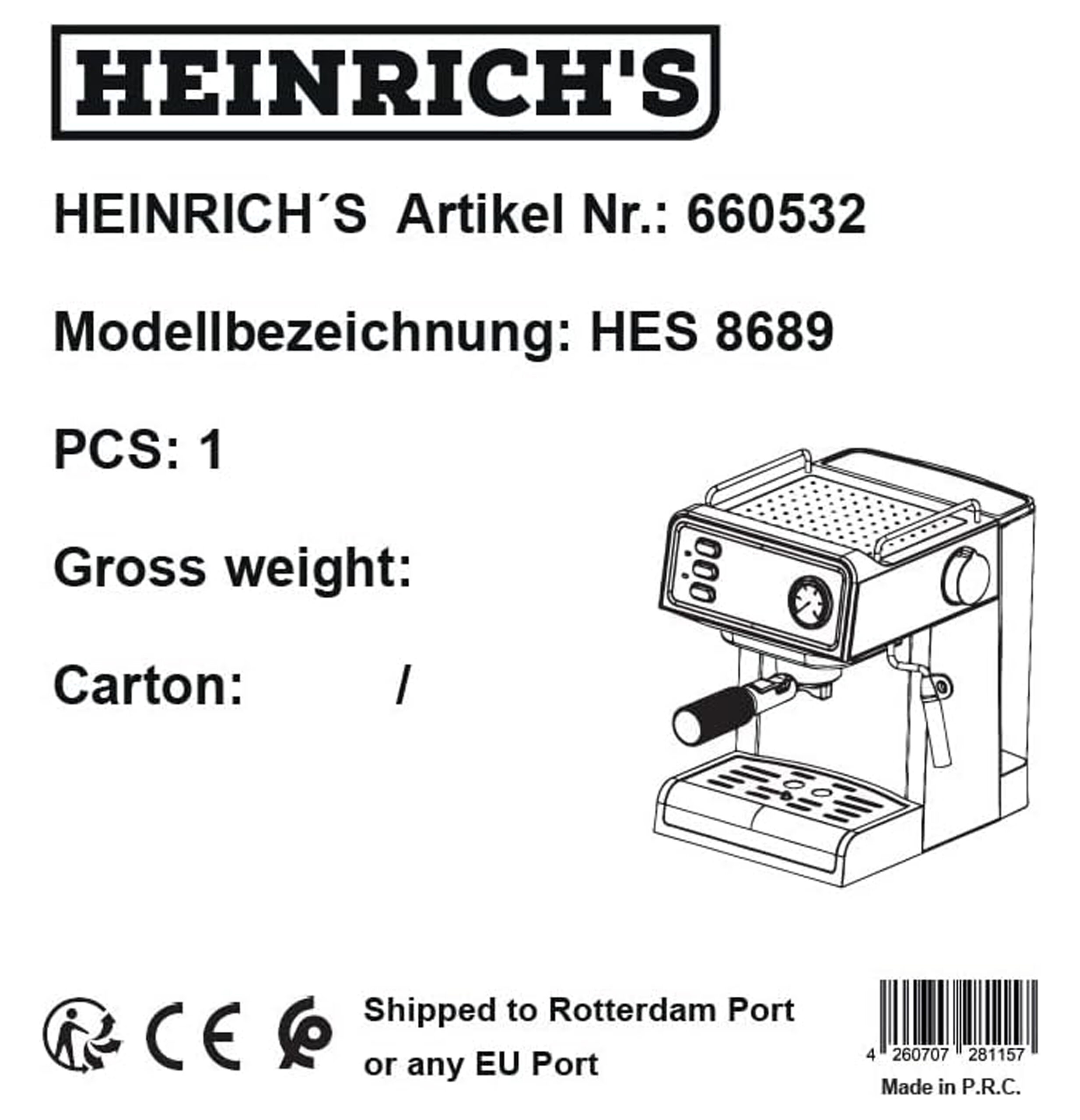 Espresso Machine HES 8688-1.6 Liter-1