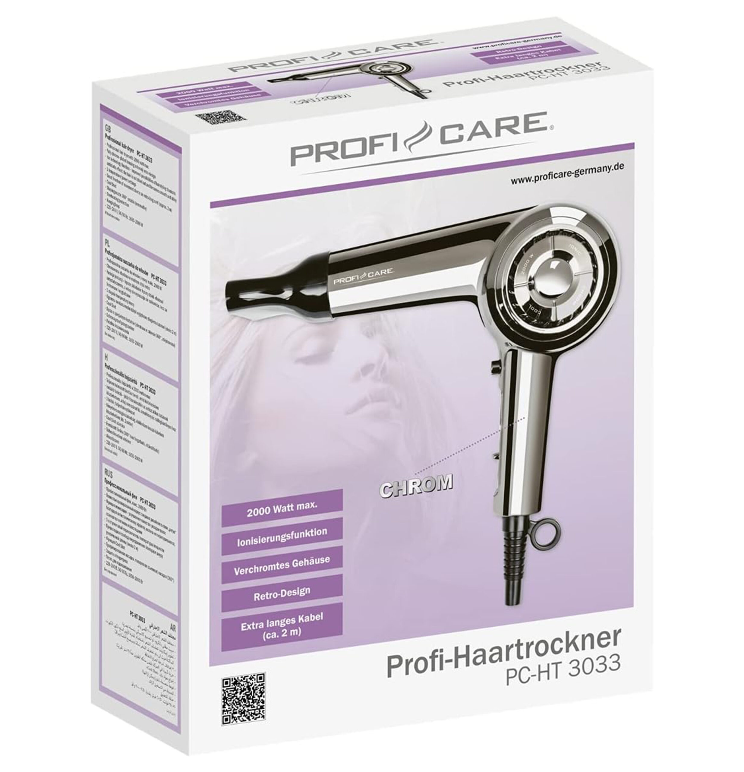 PC-HT 3033 Hair Dryer Chrome 2000-3