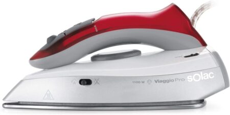 Stainless Steel Solac Steam and Dry Iron - 1100 W Viaggio Pro - Gray / Red - Pv1652