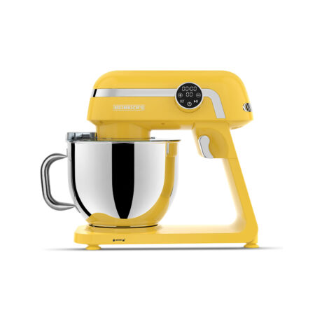 Heinrich´s Food Processor Kneading Machine Dough Machine Mixing Machine 1800 W Kitchen Appliance  Whisk Dough 2 Hook XXL 7L Stainless Steel Bowl Low Noise with touch control (Yellow)- HKM 8079