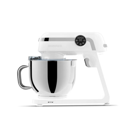 Heinrich´s Food Processor Kneading Machine Dough Machine Mixing Machine 1800 W Kitchen Appliance Whisk Dough 2 Hook XXL 7L Stainless Steel Bowl Low Noise with touch control (White)- HKM 8079