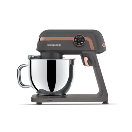 Heinrich´s Food Processor Kneading Machine Dough Machine Mixing Machine 1800 W Kitchen Appliance Whisk Dough 2 Hook XXL 7L Stainless Steel Bowl Low Noise with touch control (Gray)- HKM 8079
