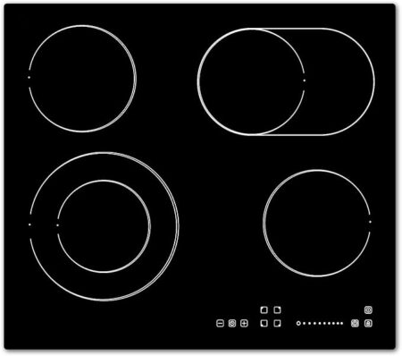 Bomann EBK 957.1 Built-In Ceramic Cooking Glass/60 cm Slider Touch Electronic Control