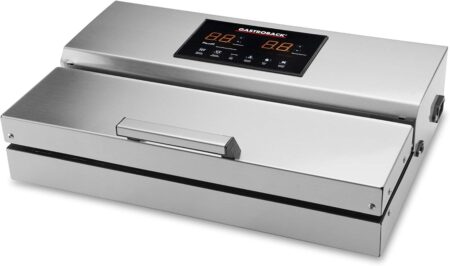 GASTROBACK  Design Vacuum Sealer Advanced Professional Plus, Powerful Vacuum Pump (20 L/min, 0.9 bar) Removable Vacuum Chamber, 290 Watt, Stainless Steel, Silver 46017