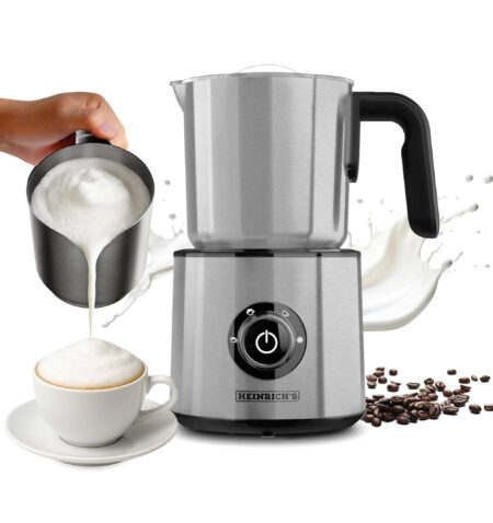 Heinrich's 4-in-1 Milk Frother , 500 ml, Electric, Stainless Steel, 600W, Hot/Cold 8860
