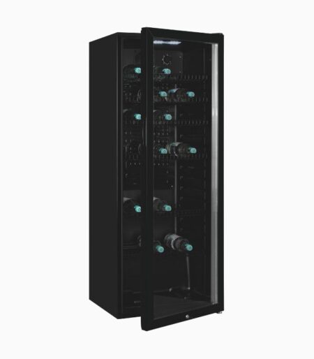 Exquisit GKS240-GT-160C glass door refrigerator, black | Net capacity: 237 L | Freestanding unit