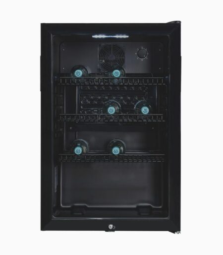 Exquisit GKS120-GT-160C glass door refrigerator, black | Net capacity: 118 L | Freestanding unit